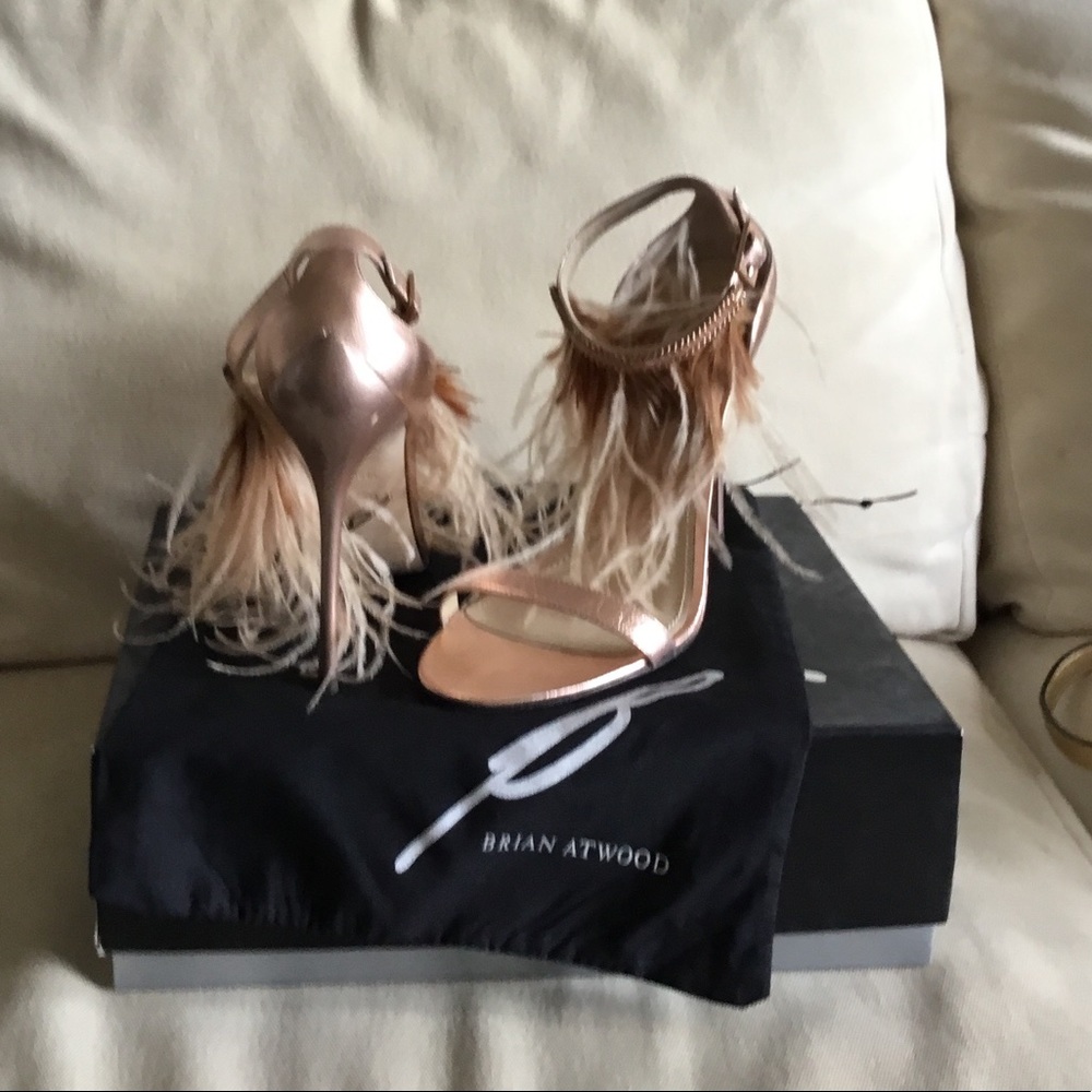 Genuine Brian Atwood ostrich feather pumps size 10